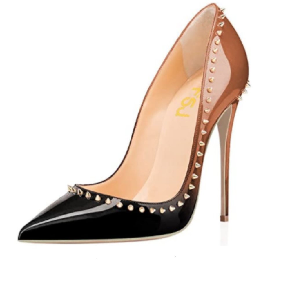 FSJ Bronze Gradient Pump Pointed Toe Stiletto Heel